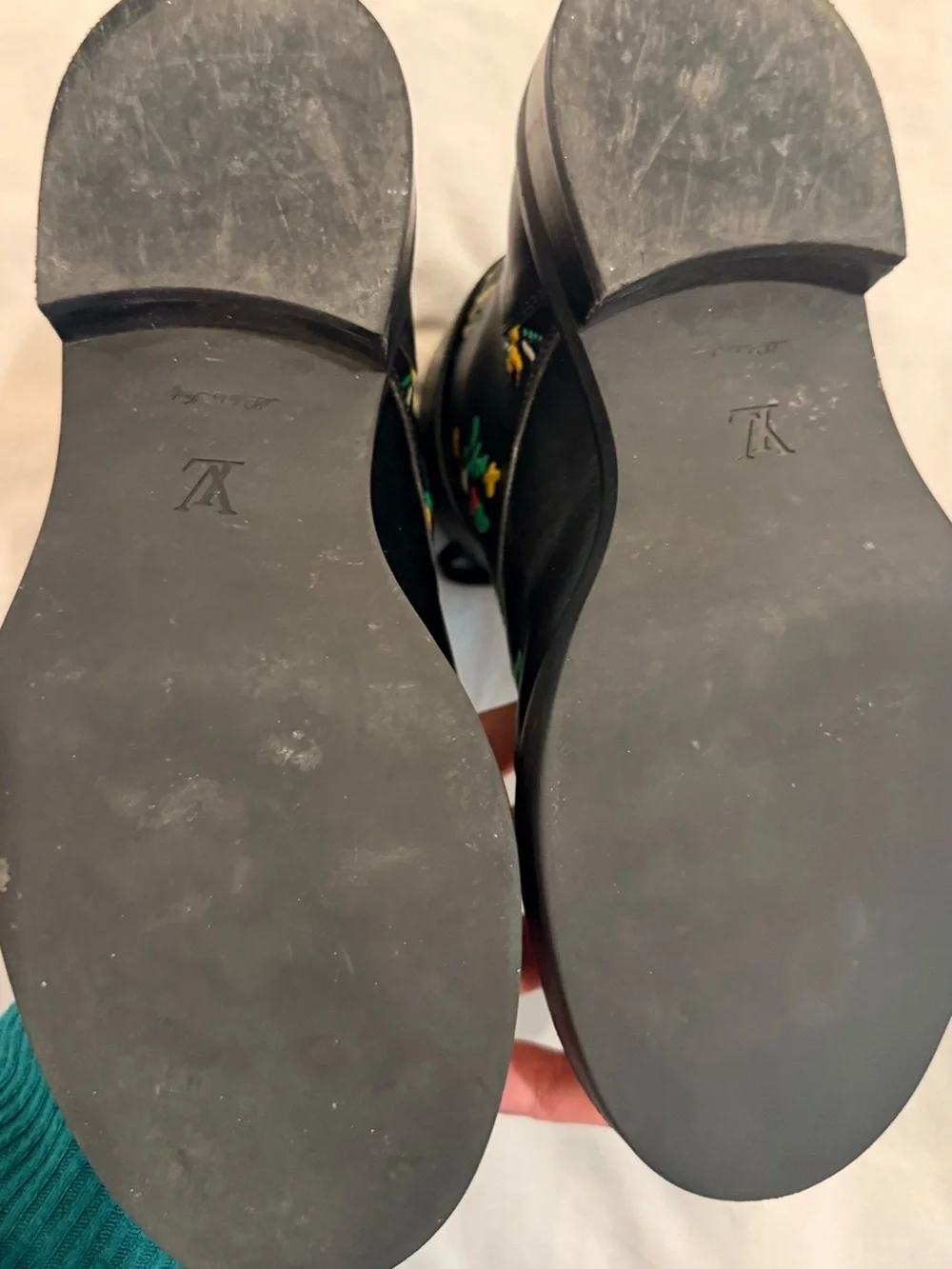 Louis Vuitton Black Leather Lace-Up Boots
